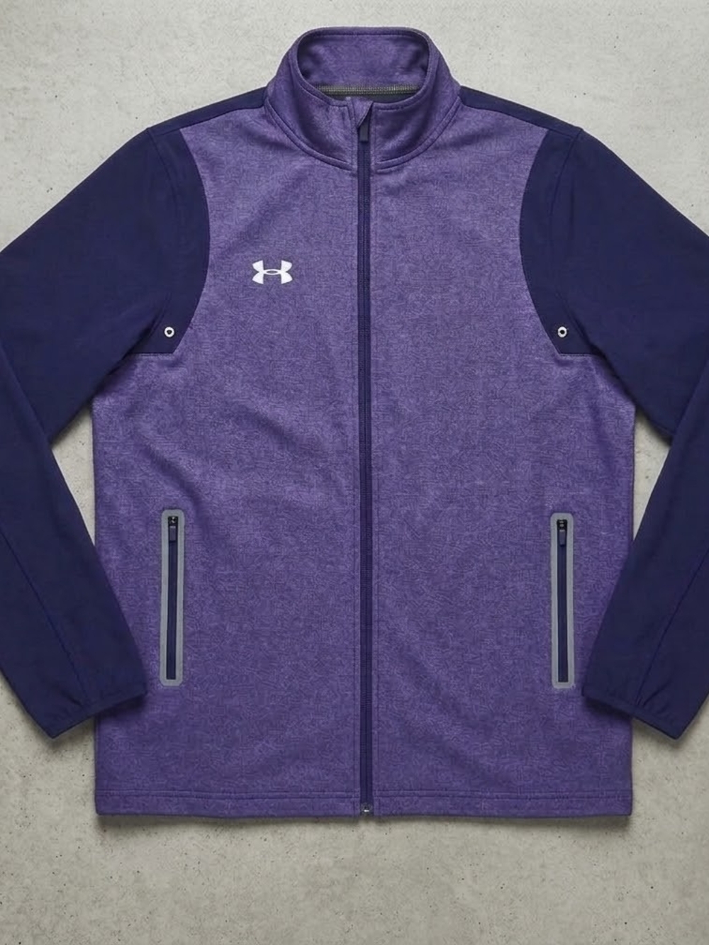 Under Armour Purple Heathered Full-Zip Activewear Jacket | Size Medium